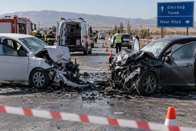Afyonkarahisar’da iki otomobil çarpıştı: 4 ölü, 4 yaralı