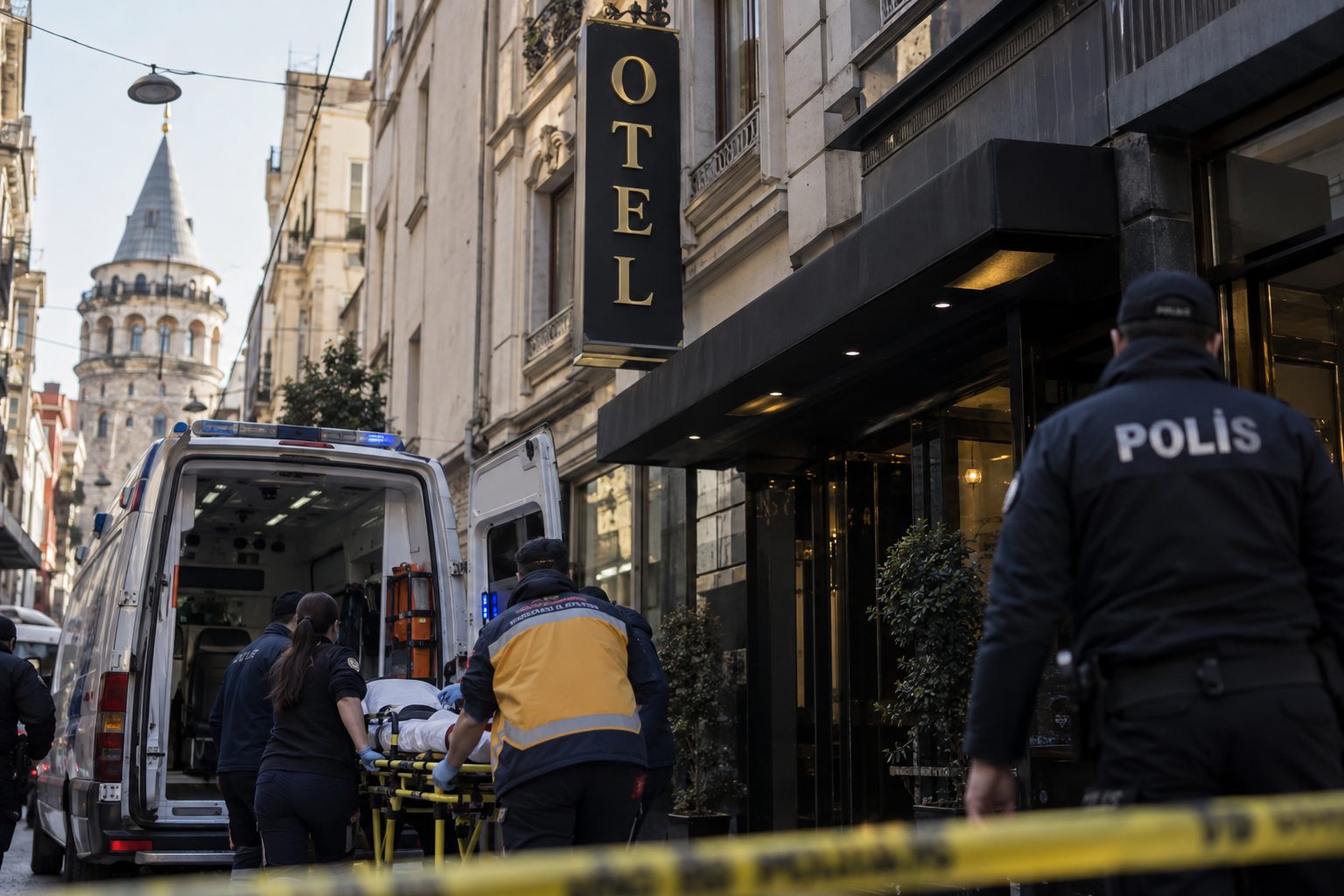Beyoğlu’nda otel tabelasından düşen kadın yaralandı