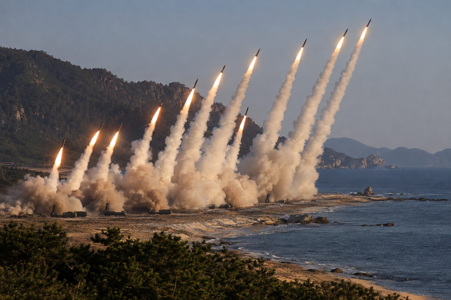 Kuzey Kore, Wonsan'dan yaklaşık 10 balistik füze fırlattı
