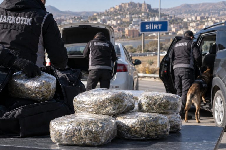 Siirt’te iki araçta 5 kilo 700 gram skunk ele geçirildi